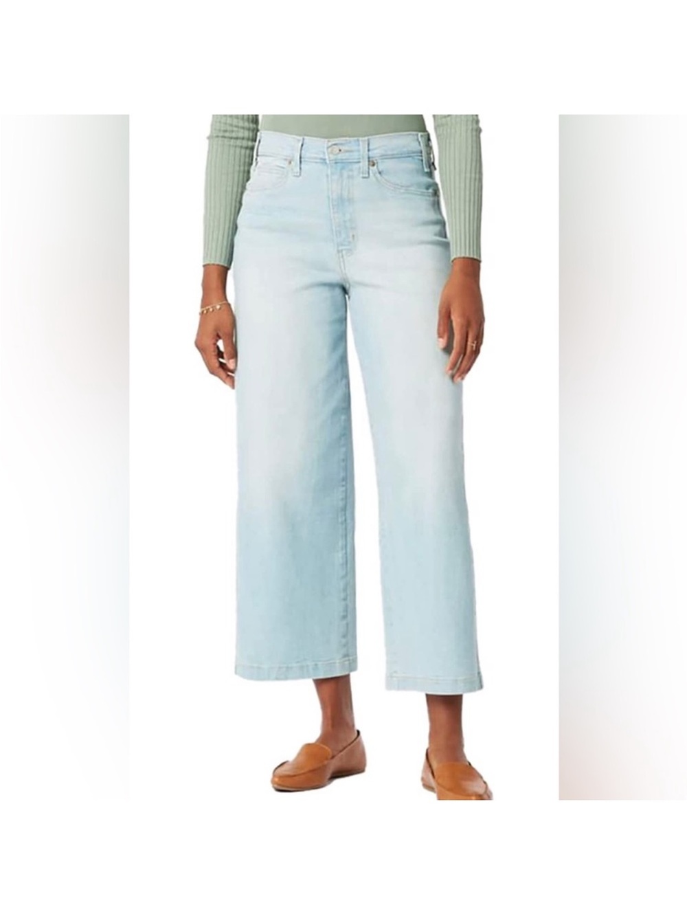 Signature by Levi Strauss Light Wash High-Rise Wide Leg Crop Jeans, NWT, 12 W31